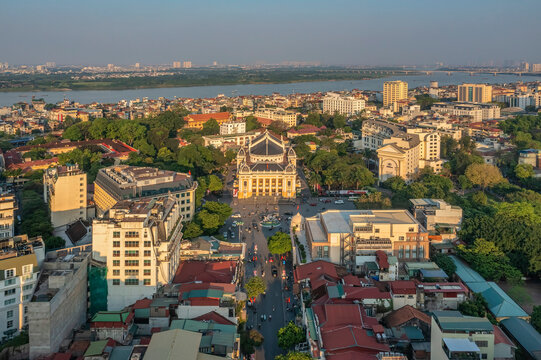 Hanoi, Vietnam - May 04, 2022: View of Hanoi Opera House, Hanoi, Vietnam