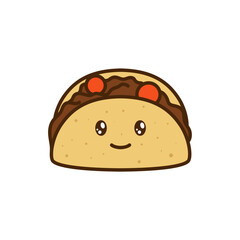 vector icon of cute doodle fast food taco