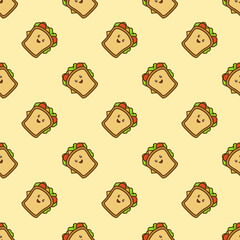 vector icon of cute doodle pattern fast food sandwich