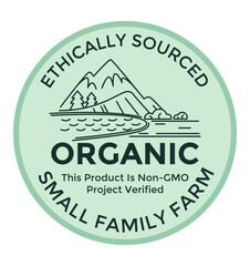 Ethically sourced organic small family farm label