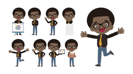 Office worker with different poses