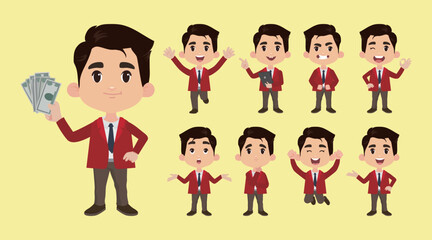 Obraz premium Office worker with different poses