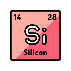 silicon chemical element color icon vector. silicon chemical element sign. isolated symbol illustration