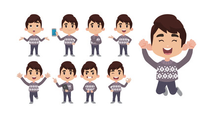 Office worker with different poses