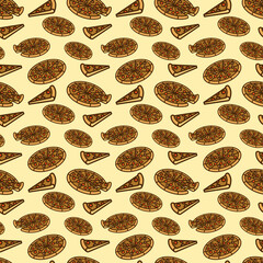 vector icon of cute doodle pattern fast food pizza