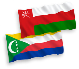 Flags of Sultanate of Oman and Union of the Comoros on a white background