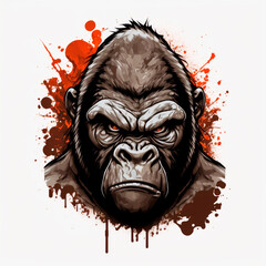 monkey graffiti illustration, digital art painting