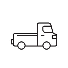 Pick Up Transportation icon people icons with black outline style. Vehicle, symbol, transport, line, outline, station, travel, automobile, editable, pictogram, isolated, flat. Vector illustration