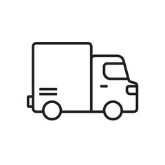 Truck Transportation icon people icons with black outline style. Vehicle, symbol, transport, line, outline, station, travel, automobile, editable, pictogram, isolated, flat. Vector illustration
