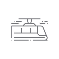 Tram Transportation icon people icons with black outline style. Vehicle, symbol, transport, line, outline, travel, automobile, editable, pictogram, isolated, flat. Vector illustration