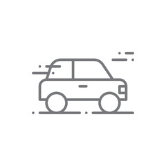 Car Transportation icon people icons with black outline style. Vehicle, symbol, transport, line, outline, travel, automobile, editable, pictogram, isolated, flat. Vector illustration