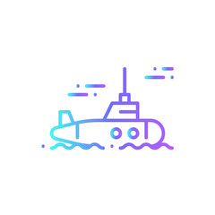 Transportation icon with blue gradient outline style. Vehicle, symbol, transport, line, outline, travel, automobile, editable, pictogram, isolated, flat. Vector illustration