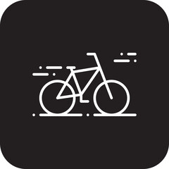 Bicycle Transportation icon with black filled line style. Vehicle, symbol, transport, line, outline, travel, automobile, editable, pictogram, isolated, flat. Vector illustration
