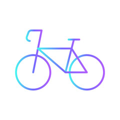 BIKE Transportation icon with blue gradient outline style. Vehicle, symbol, business, transport, line, outline, travel, automobile, editable, pictogram, isolated, flat. Vector illustration