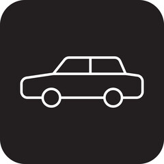 CAR Transportation icon with black filled line style. Vehicle, symbol, business, transport, line, outline, travel, automobile, editable, pictogram, isolated, flat. Vector illustration