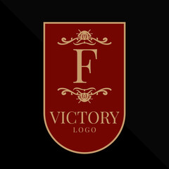 letter F glorious victory logo vector design element