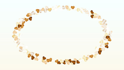 Realistic Background with Confetti of Hearts Glitter Particles. St. Valentine Day. Celebration pattern. Light Spots. Explosion of Confetti. Glitter Vector Illustration. Design for Banner.