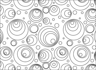 Black And White Circle With Bubble Abstract Geometric Monochrome Pattern