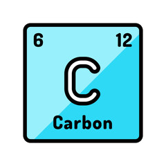 carbon chemical element color icon vector. carbon chemical element sign. isolated symbol illustration