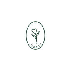 Botanical Minimalistic, Feminine Logos with Organic Plant Elements. Vector illustration