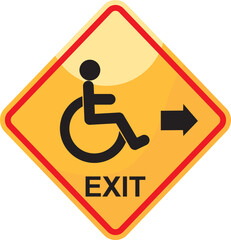 handicap road sign, vector illustration