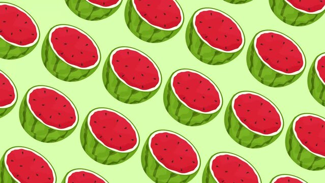 watermelon background for food and beverage company, seamless loop watermelon background 4K video fresh