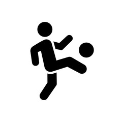 Soccer, man, ball icon vector illustration eps10. Isolated badge football player flat design for website or app - stock graphics