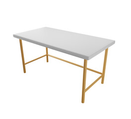3D white table. Clipping path included. 3D rendering