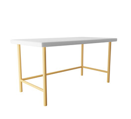 3D white table. Clipping path included. 3D rendering