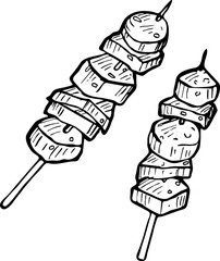 doodle of satai , vector illustration