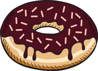 doodle style of a donut, Vector illustration