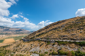 Landscape view on the mountain road in Albania - 560007327