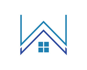 WW forming a house roof logo