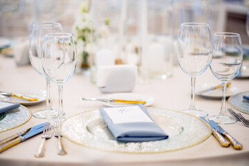 wedding table in the restaurant