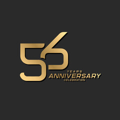 56 years anniversary celebration logotype with modern elegant number