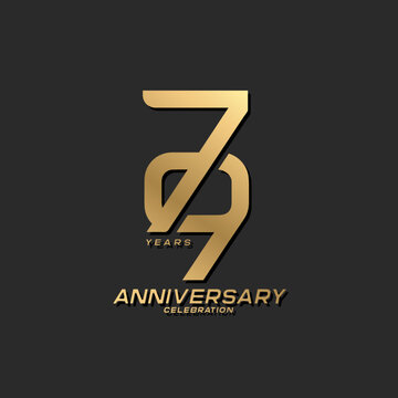 79 years anniversary celebration logotype with modern elegant number