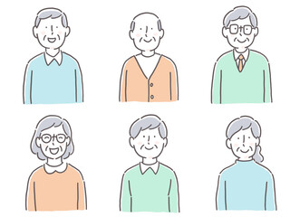 シニア男性と女性のアイコン