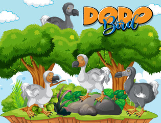 Dodo bird extinction animal cartoon character © GraphicsRF