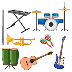 Set of various musical instruments © GraphicsRF