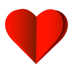 
Paper heart. Vector heart element. Symbol of love. Red heart. 
Transparent background