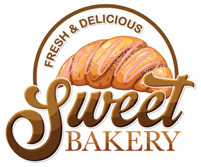 Sweet bakery fresh and delicious text logo design