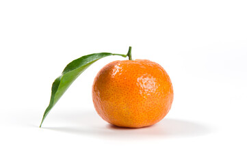 fresh tangerine fruit isolated on white background
