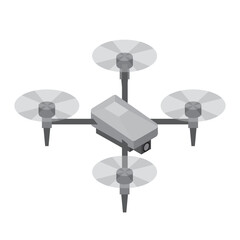 アイソメトリック_空を飛んでいるイメージのドローンのイラスト