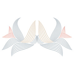 flower petals, floral ornament, decorative design element 