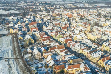 Obraz premium Gunzenhausen im Fränkischen Seenland im Winter