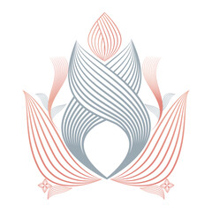 flower petals, floral ornament, decorative design element 