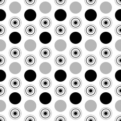 Endless black dot seamless pattern, gift wrapping paper, infinite point, clothes, shirts, dresses, paper, gift, white background, Vector background.