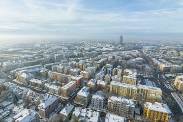 Winterlich verschneites Augsburg - Blick ins Bismarckviertel