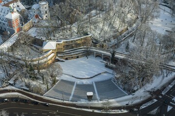 Augsburg im Winter - Rotes Tor, Wassertürme, Freilichtbühne, Torwallanlagen © ARochau