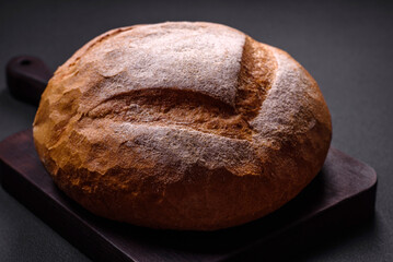 Beautiful delicious freshly baked round shaped white bread